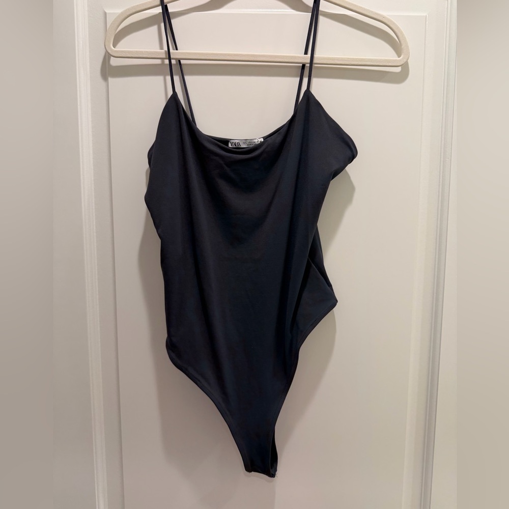 Zara Dark Gray/Black Bodysuit- Size L NWT